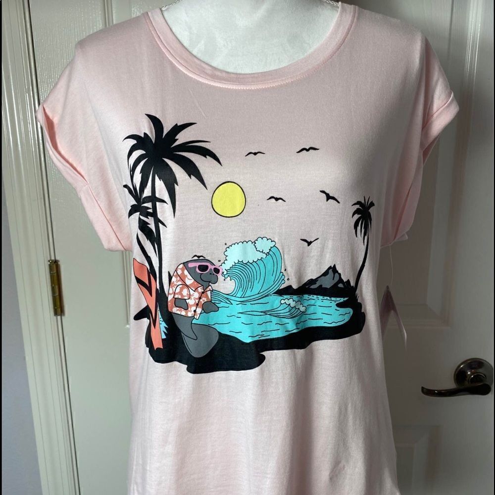 CHUBBY MERMAID “Save The Manatees” Junior Top High-Low Hem